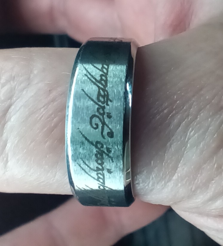 [Laser cut and engrave] One Ring replica with Elvish script inscription