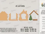 [Laser cut and engrave] 3D Christmas Ornament Frames Bundle. Xmas Tree Picture Frame Laser Cut File. Family Photo Holder. Holiday Decor. Xmas Quotes SVG