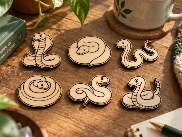 Charming Serpents & Snakes 6-Character Laser Cut Bundle | SVG & XCS Files for Keychains & Magnets