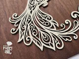 [Laser cut and engrave] Hummingbird and Hibiscus Flower Layered Wooden Art