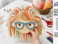 [Laser cut and engrave] Animal and Character Wall Hangings with Yarn Manes Laser Cut Bundle. Kids Laser. Nursery Decor