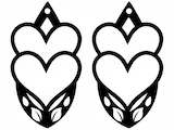 [Laser cut and engrave,Other] Double Heart Leaf Cutout Wooden Earring Dangles