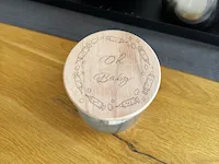 [Laser cut and engrave] Glasbehälter mit Holzdeckel für Spritzen und Nadeln