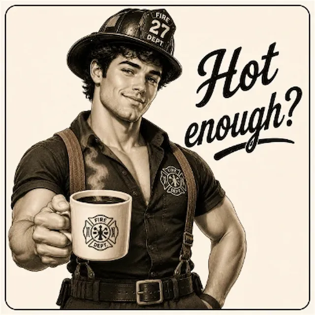 F2 Cork Coaster Square Hot enough Firefighter.xs