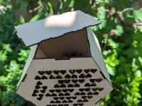 [Laser cut and engrave] Hexagonal Wooden Bee Houses for Garden Pollinators