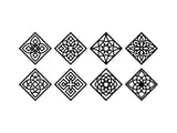 [Laser cut and engrave] Feuille de motifs mandala floraux noirs