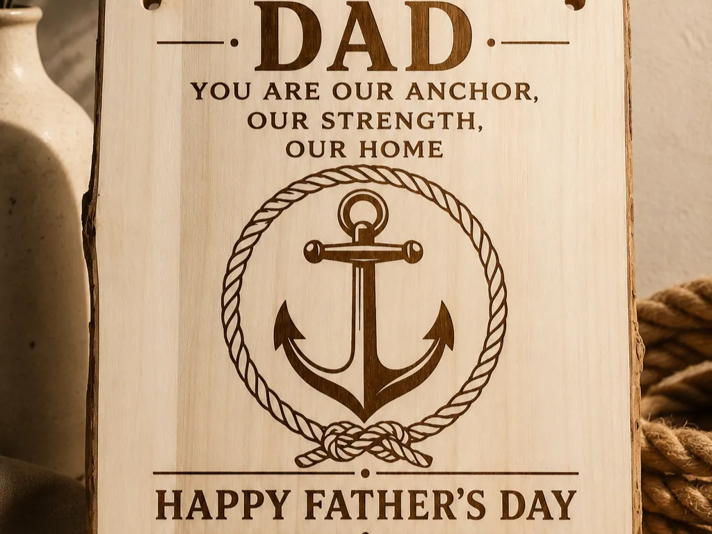 Dad Anchor Strength Home Father's Day Wooden Wall Sign