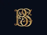 [Laser cut and engrave] Monogramme doré avec lettres entrelacées B et S sur fond vert texturé
