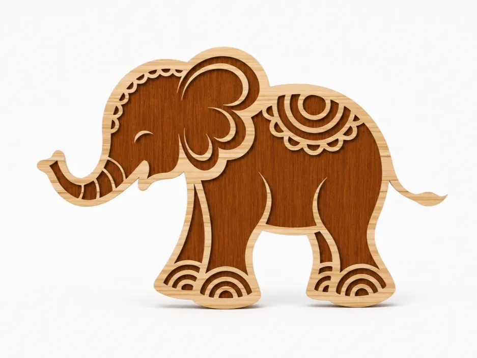 Baby Elephant - Decorative Laser Cut Design
