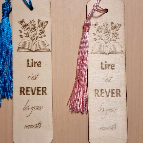 light wood plywood bookmark