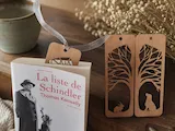 [Laser cut and engrave] Marque-page en bois avec motifs d'arbre, de lapin et de chien