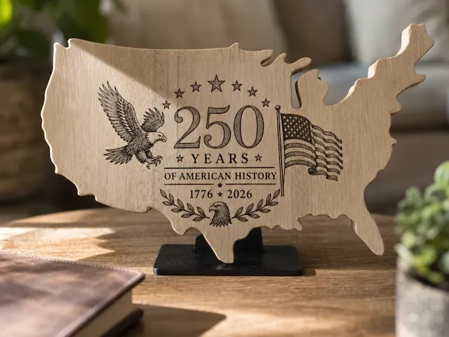 United States Map 250th Anniversary Commemorative Tabletop Sign