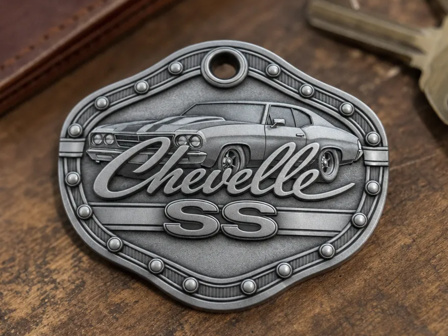 Chevelle SS Metal Keychain Tag