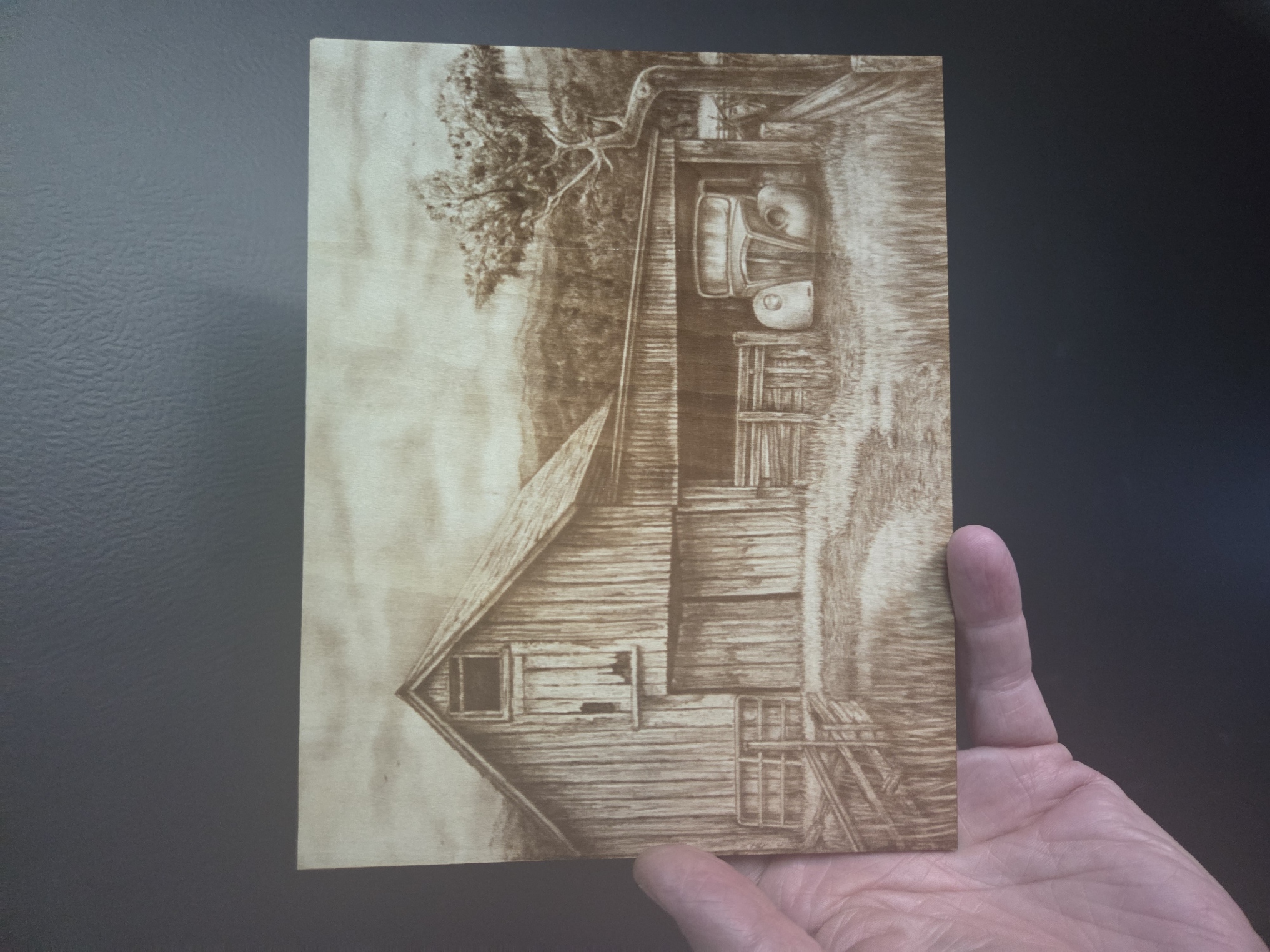 Rustic Barn and Vintage Truck Farm Scene Wall Art instruction: step 1 - 