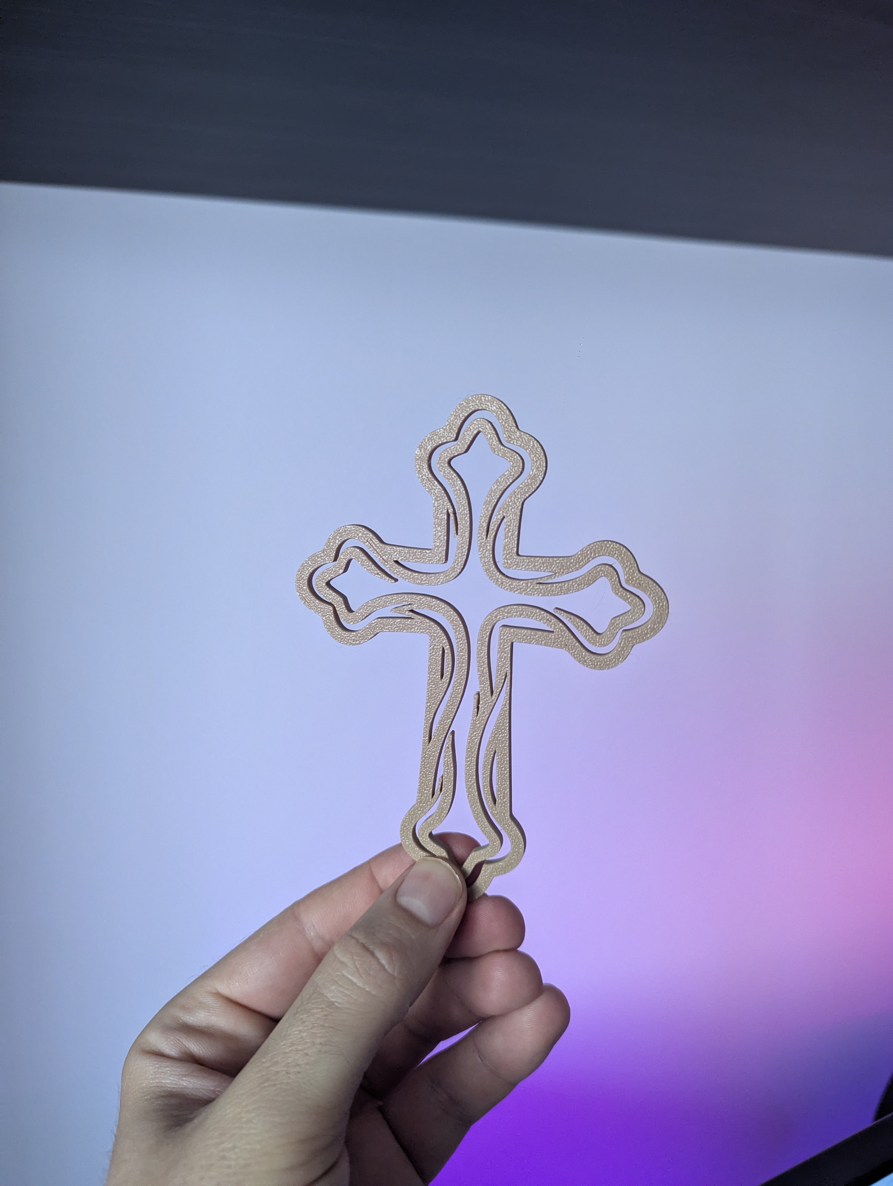 [Laser cut and engrave] Modern Cross