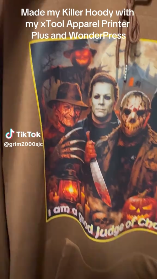 [DTF Printing] Horror Movie Character Graphic Hoodie Featuring Freddy, Michael Myers, and Jason