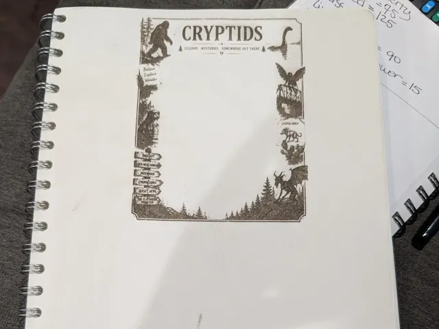 Cryptids Themed Illustrated Journal Page Border