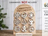 [Laser cut and engrave] 3D Christmas Ornament Display Stands Bundle. Christmas Ornament Holder Rack Laser Cut Files. Wooden Ornament Display SVG. Holiday Decor