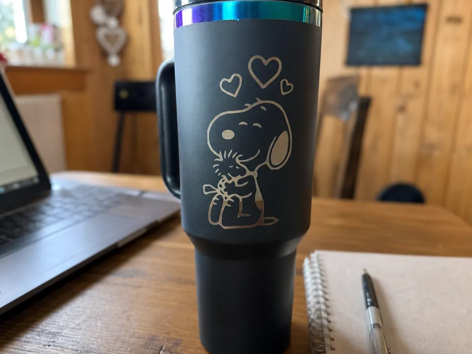 Black Insulated Tumbler Hugging
