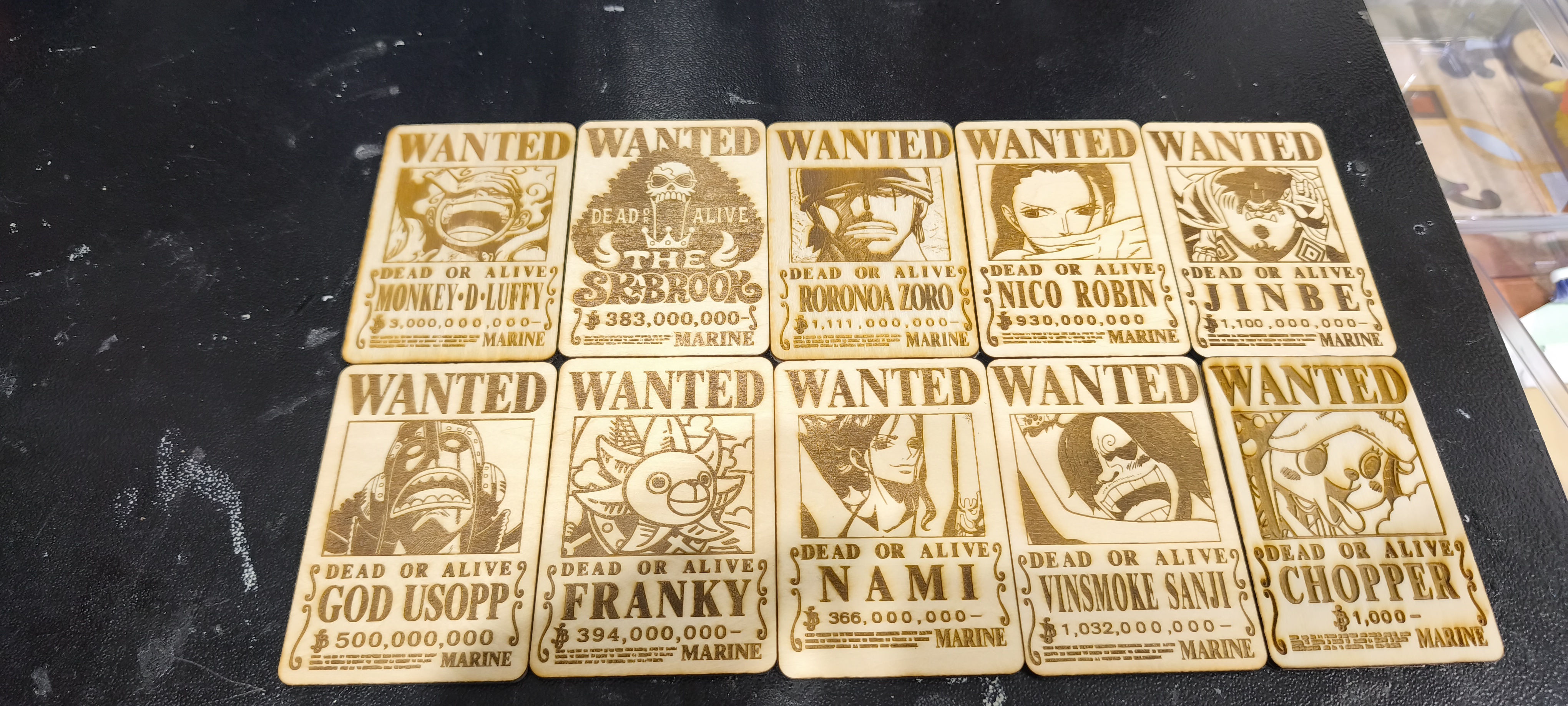 [Laser cut and engrave] Cartel de búsqueda Wanted de Monkey D. Luffy de One Piece