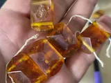 [Laser cut and engrave] Amber Pendant Featuring an Intricate Mermaid Motif