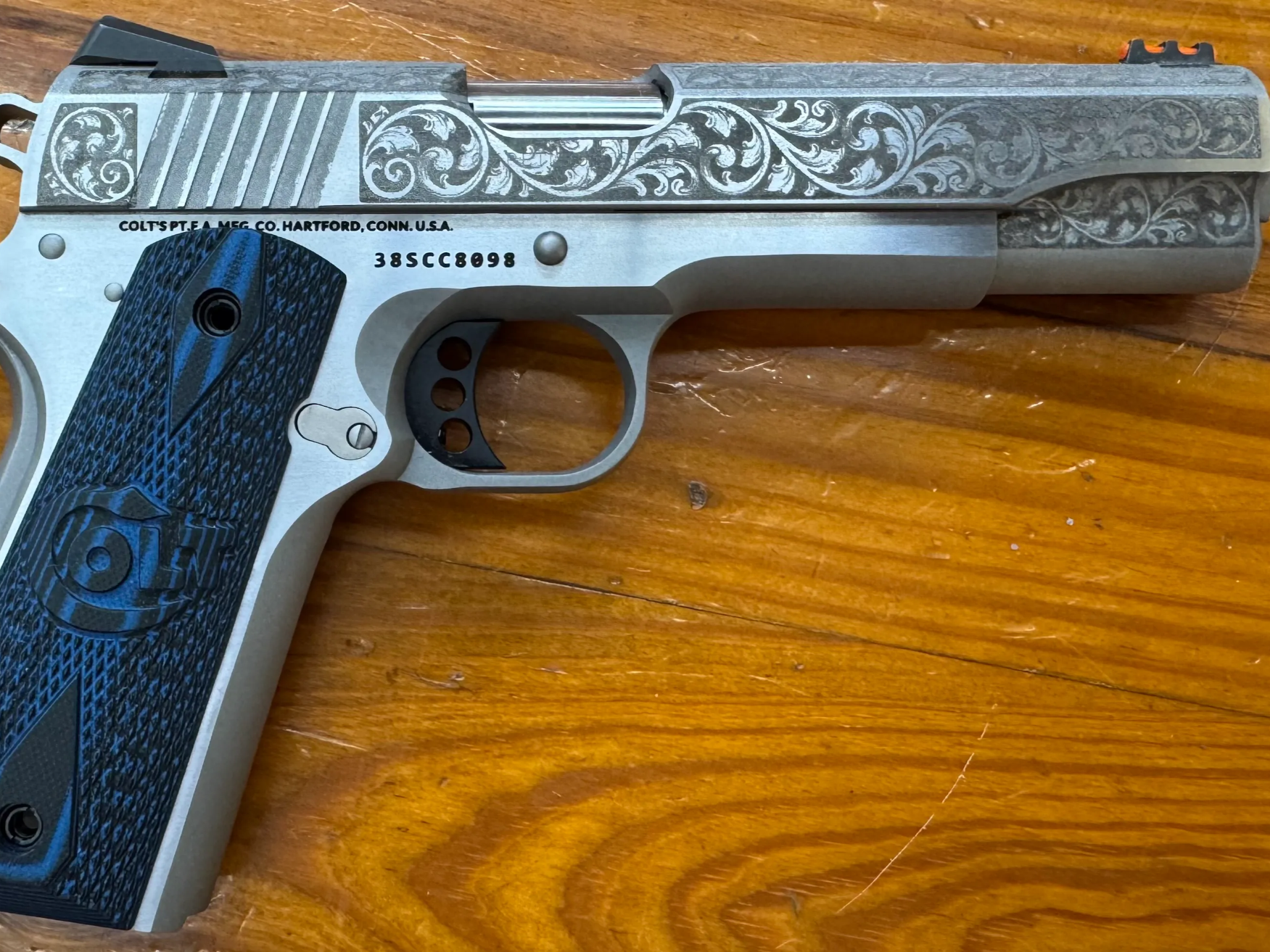 Engraving on Colt 1911 45