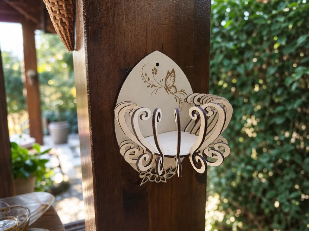 Vaso in legno da appendere