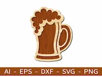 [Laser cut and engrave] Wooden Beer Mug Wall Sign
