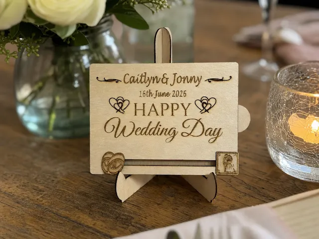 Personalised Wedding Day Gift card Holder