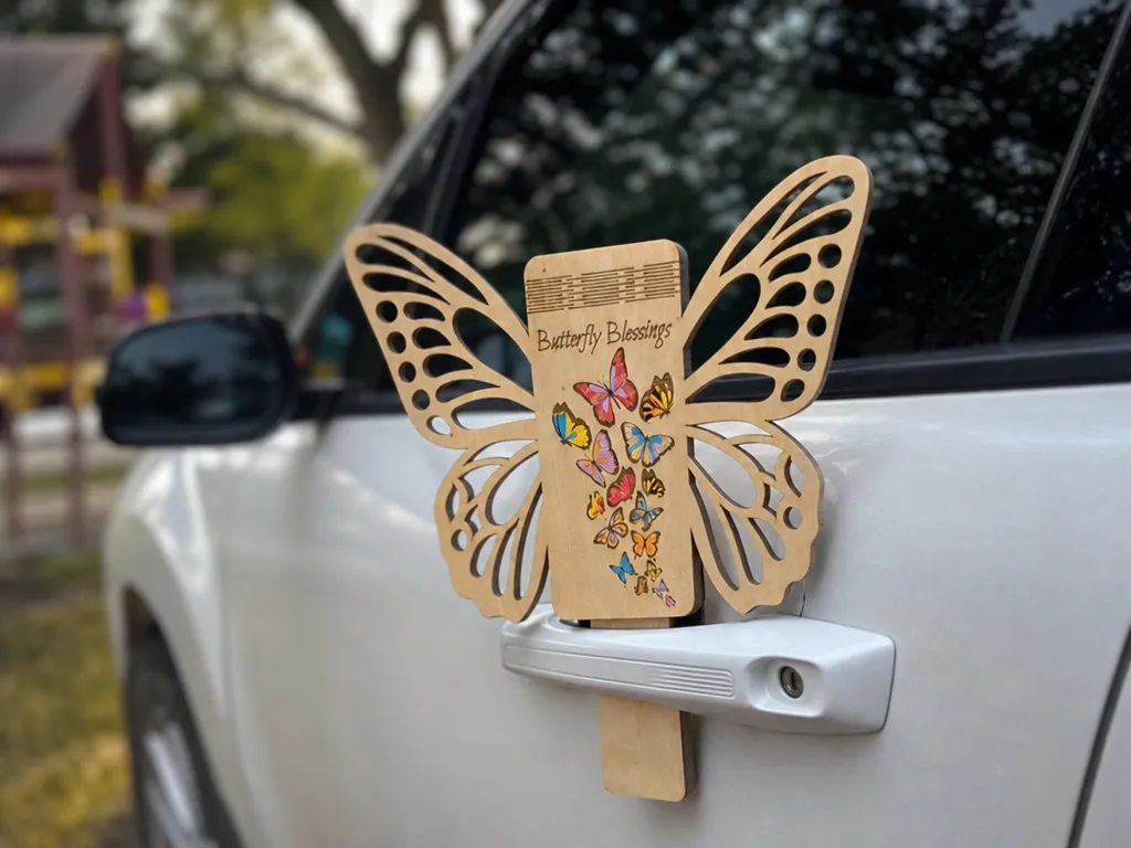 Butterfly Blessings Car Door Handle Sign