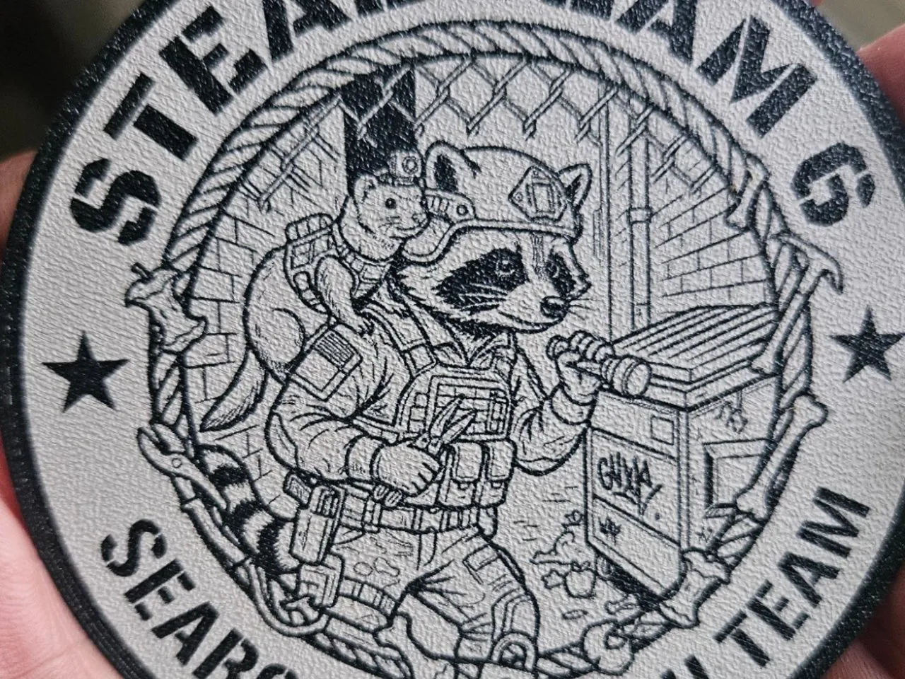 [Laser cut and engrave] Steam Team 6 Raccoon Tactical Morale Patch