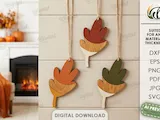 [Laser cut and engrave] Fall Ornaments Bundle. Autumn Hanging Decorations Laser Cut Files. Rustic Seasonal Home Decor. Farmhouse SVG. Pumpkin. Leaf. Acorn. Fox