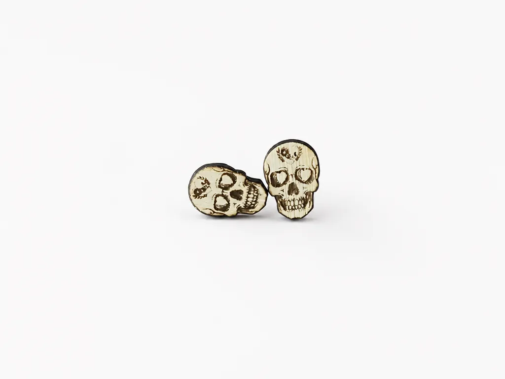 Paire de boucles d'oreilles en forme de crâne