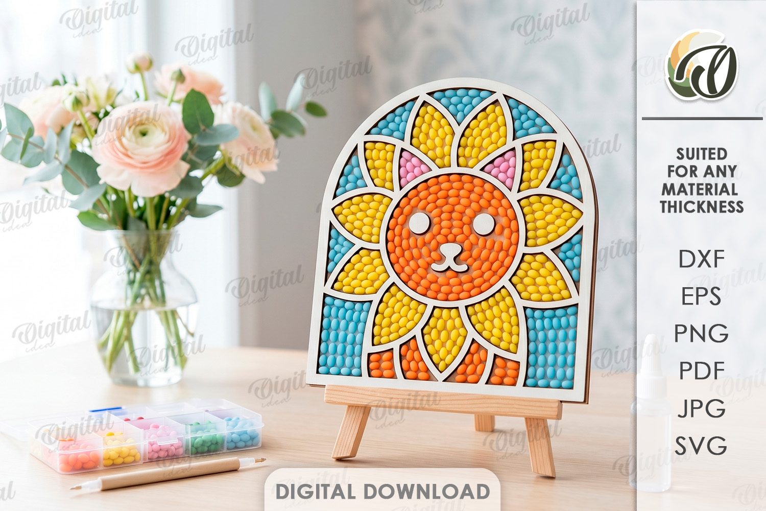[Laser cut and engrave] Diamond Painting Blanks Bundle. Mosaic Art Laser Cut. Wooden Kids craft. Montessori SVG. Home Decor. Wall Sign. Diamond Mosaic Frame