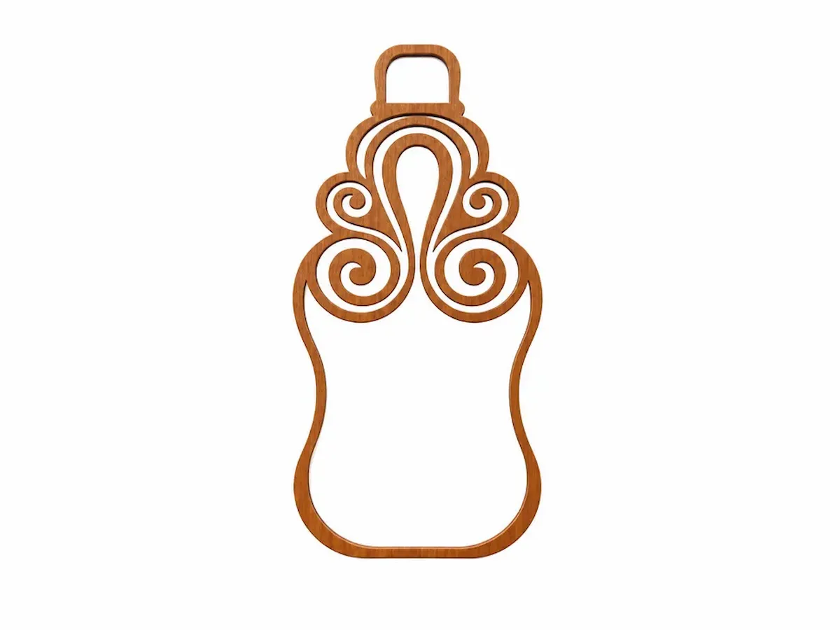 [Laser cut and engrave] Baby Bottle - Decorative Laser Cut Design