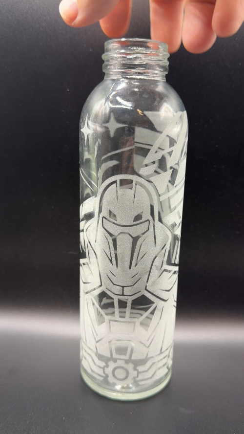 [Laser cut and engrave] Iron Man Helmet Graphic Drinking Glass