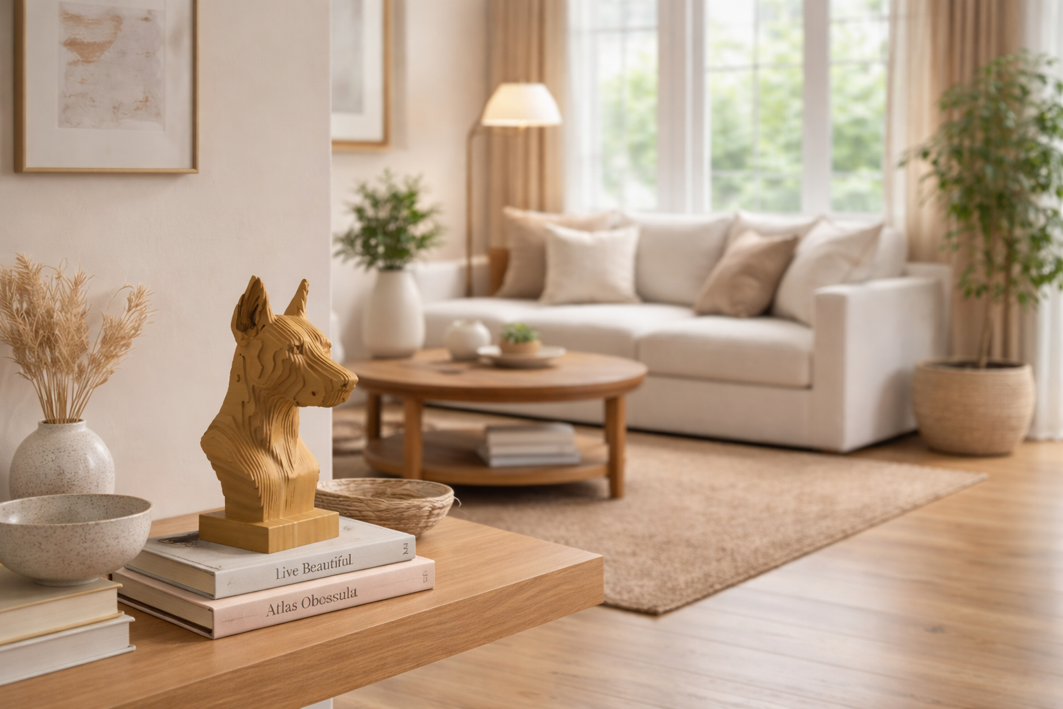 [Laser cut and engrave] Doberman Pinscher Dog Bust Sculpture
