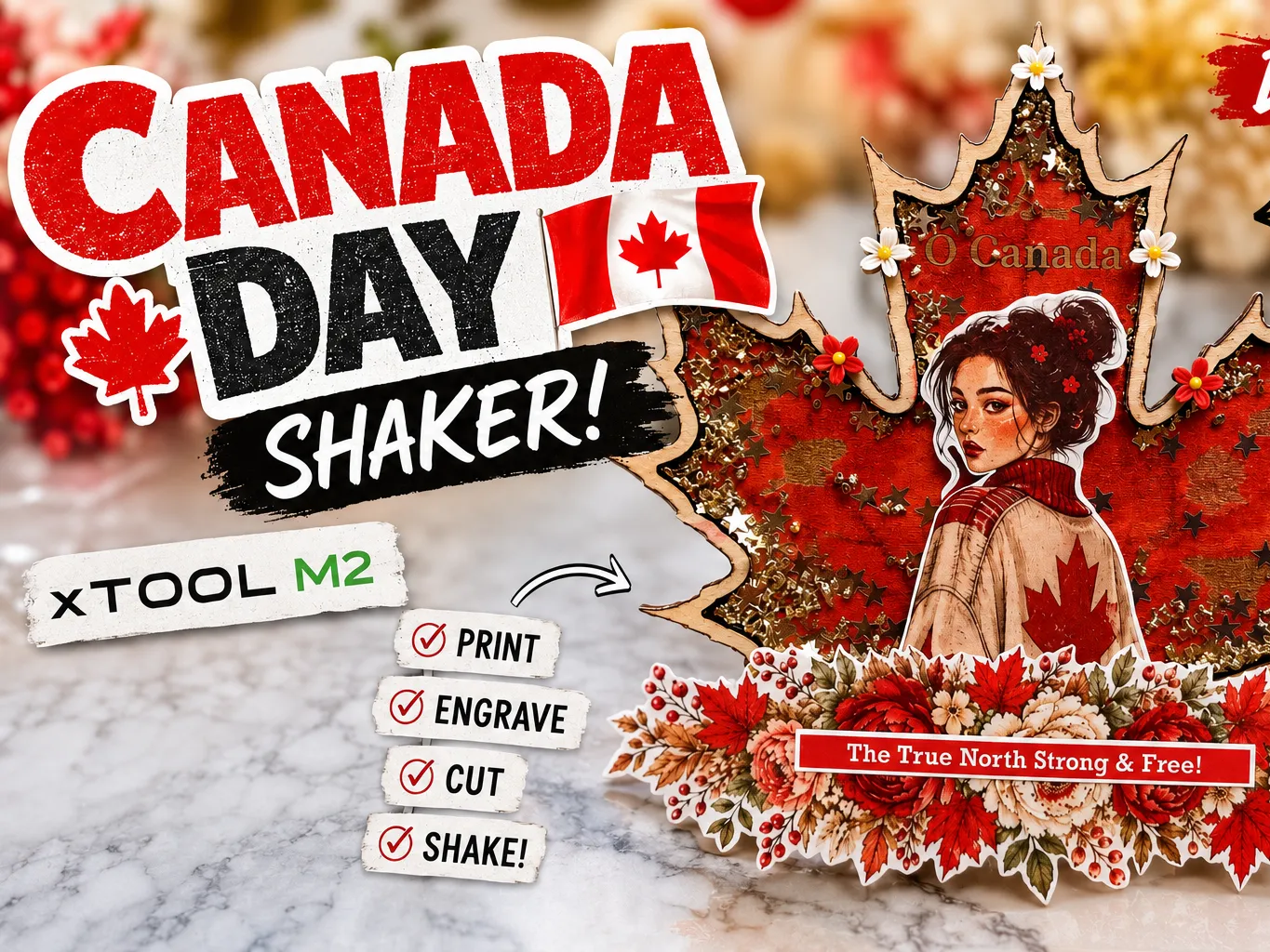 Shaker Craft | Canada Day DIY Decor - Wood Print, Cut, Engrave and Sticker Making