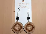[Laser cut and engrave] Boucles d'oreilles pendantes en forme de rose des vents