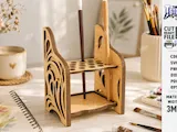 [Laser cut and engrave] Wooden Paintbrush Organizer and Storage Stand Collection Laser Cut Bundle. Paintbrush Holder. Desk Organizer