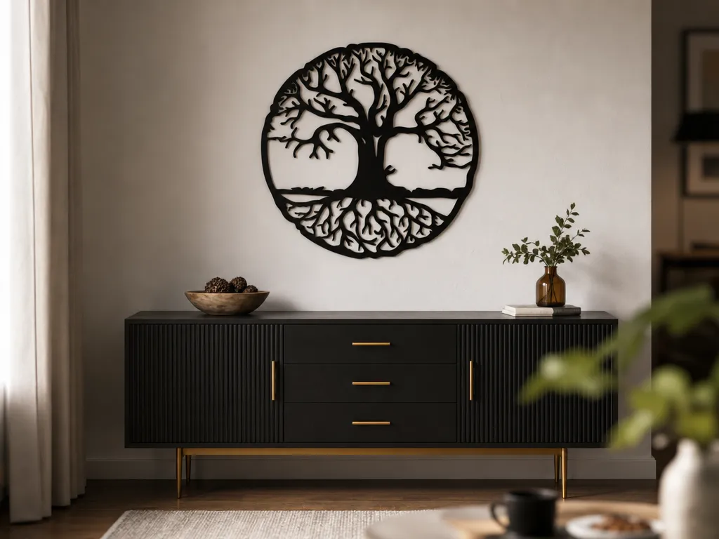 Tree of Life Wall Art SVG, Tree of Life SVG, Nature Wall Decor, Laser Cut File, Tree Roots SVG, Circular Wall Art
