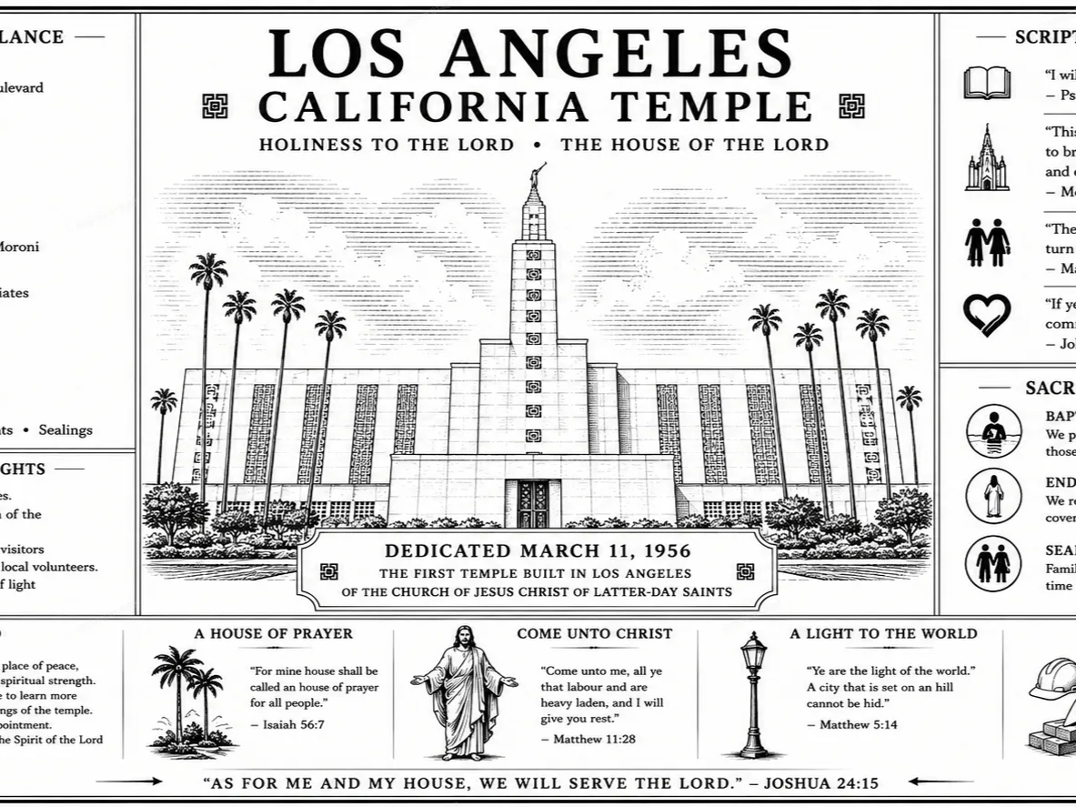 61-021 - Los Angeles California Temple Tumbler Wrap – LDS Temple Laser Engraving Design – 2-Tone Landscape Artwork