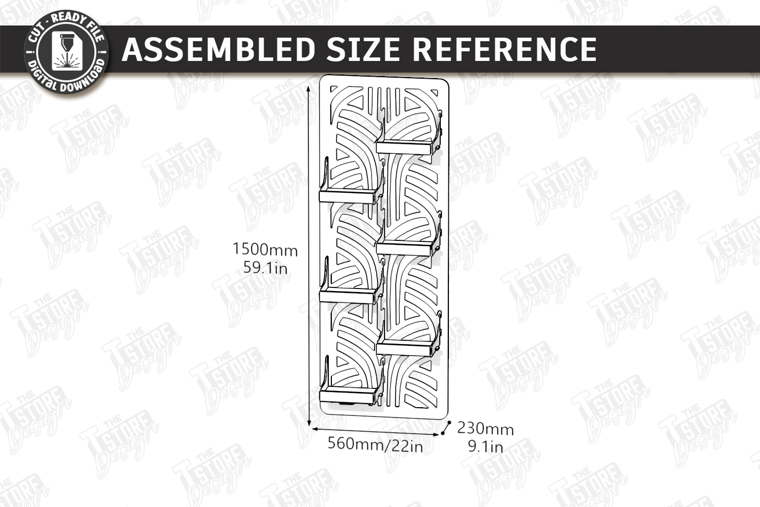 [Laser cut and engrave] Wall Mounted Pegboard Display Shelves for Indoor Plants and Home Organization Laser Cut Bundle