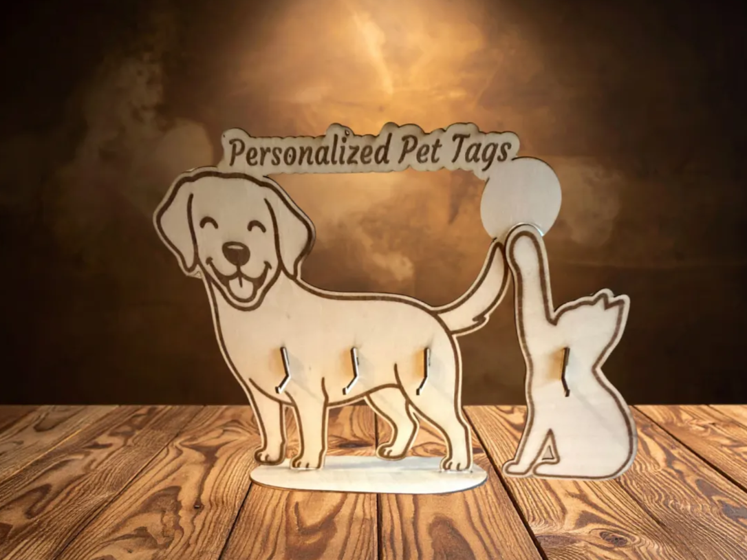 Dog and Cat Pet Tag Holder Stand