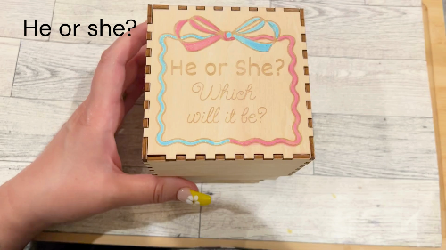 [Laser cut and engrave] Gender Reveal Explosion Box