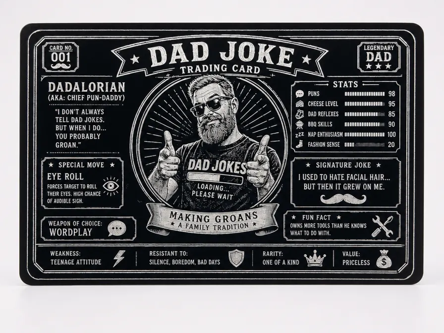 Dad Joke Trading Card Featuring The Dadalorian