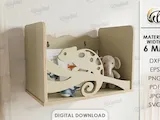 [Laser cut and engrave] 3D Kids Nursery Wall Shelves Bundle. Cute Animal Bookshelf Laser Cut Files. Children's Room Storage Shelf SVG. Toy Display Shelf. Baby