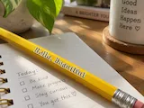 [Laser cut and engrave] Yellow pencil with Hello Beautiful quote