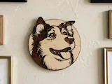 [Laser cut and engrave] Dog Portrait Circular Wall Art