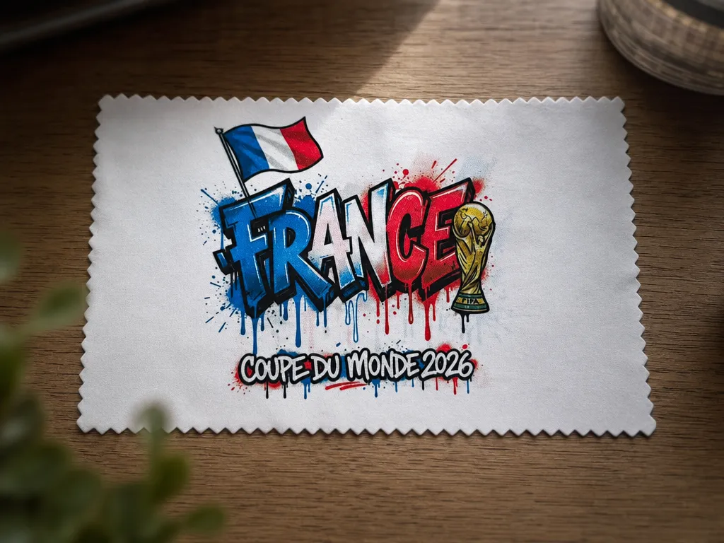 Chiffonnette de nettoyage avec motif France Coupe du Monde 2026